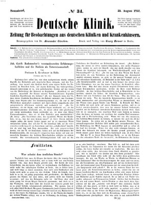 Deutsche Klinik Samstag 23. August 1851