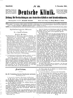 Deutsche Klinik Samstag 8. November 1851