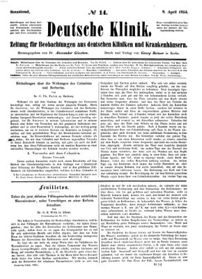 Deutsche Klinik Samstag 8. April 1854