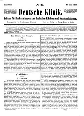 Deutsche Klinik Samstag 17. Juni 1854