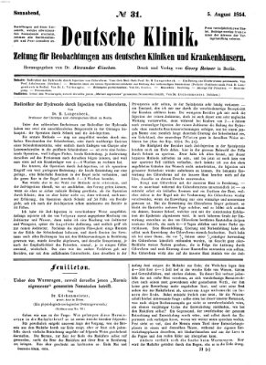 Deutsche Klinik Samstag 5. August 1854