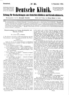 Deutsche Klinik Samstag 2. September 1854