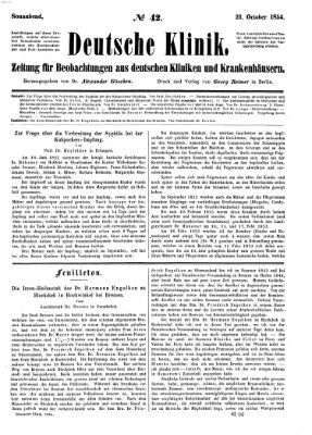 Deutsche Klinik Samstag 21. Oktober 1854