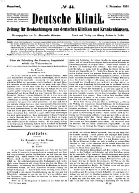 Deutsche Klinik Samstag 4. November 1854