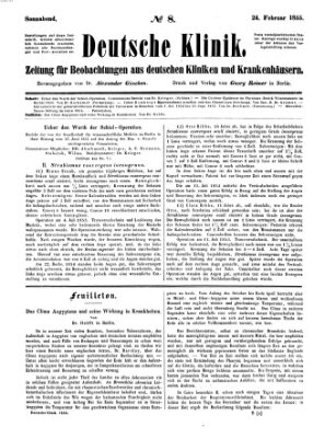 Deutsche Klinik Samstag 24. Februar 1855