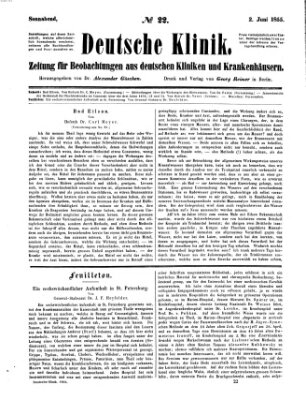 Deutsche Klinik Samstag 2. Juni 1855