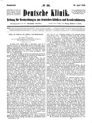 Deutsche Klinik Samstag 19. April 1856