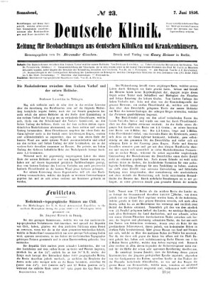 Deutsche Klinik Samstag 7. Juni 1856