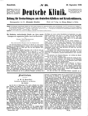 Deutsche Klinik Samstag 20. September 1856