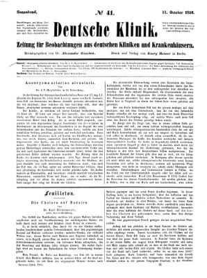 Deutsche Klinik Samstag 11. Oktober 1856