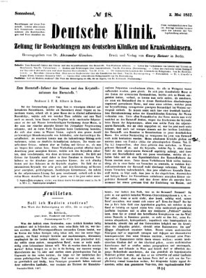 Deutsche Klinik Samstag 2. Mai 1857