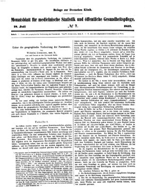 Deutsche Klinik Samstag 18. Juli 1857