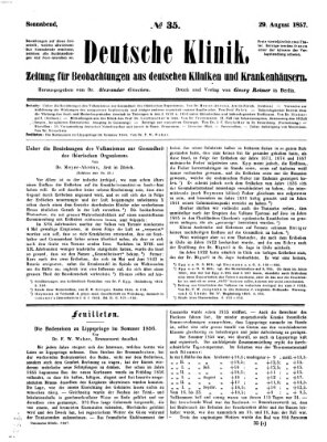 Deutsche Klinik Samstag 29. August 1857