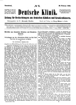 Deutsche Klinik Samstag 20. Februar 1858