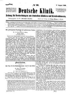 Deutsche Klinik Samstag 7. August 1858