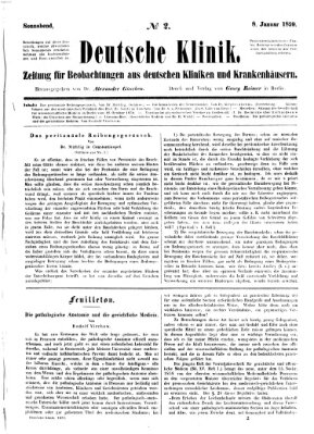 Deutsche Klinik Samstag 8. Januar 1859