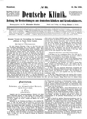 Deutsche Klinik Samstag 19. Mai 1860