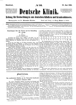 Deutsche Klinik Samstag 16. Juni 1860