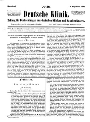 Deutsche Klinik Samstag 8. September 1860