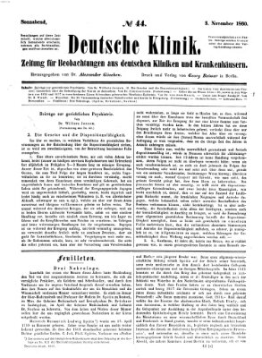 Deutsche Klinik Samstag 3. November 1860