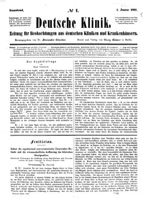 Deutsche Klinik Samstag 5. Januar 1861