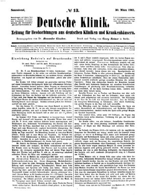 Deutsche Klinik Samstag 30. März 1861