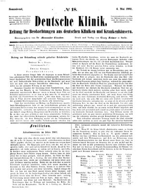 Deutsche Klinik Samstag 4. Mai 1861