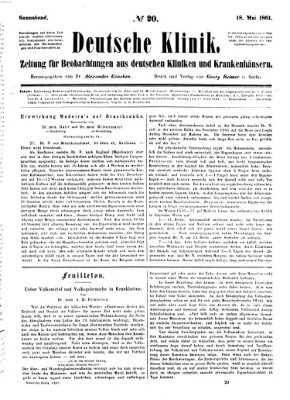 Deutsche Klinik Samstag 18. Mai 1861