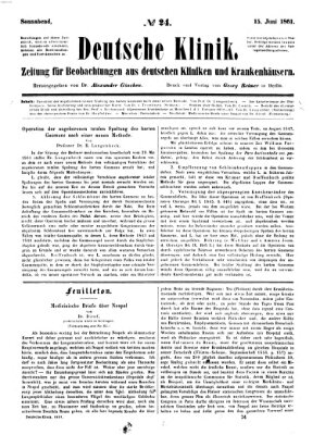 Deutsche Klinik Samstag 15. Juni 1861