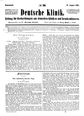 Deutsche Klinik Samstag 10. August 1861