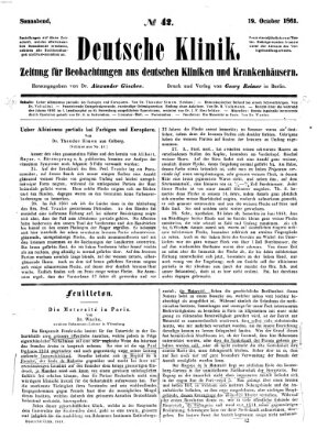 Deutsche Klinik Samstag 19. Oktober 1861