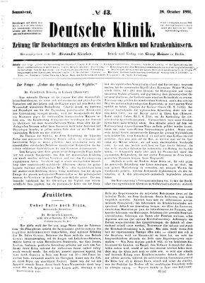 Deutsche Klinik Samstag 26. Oktober 1861