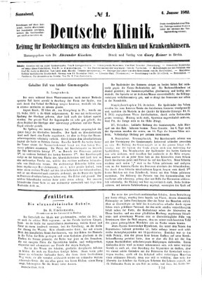 Deutsche Klinik Samstag 4. Januar 1862