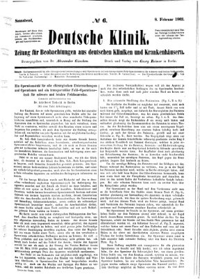 Deutsche Klinik Samstag 8. Februar 1862