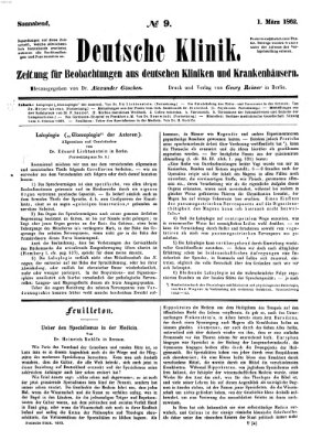 Deutsche Klinik Samstag 1. März 1862