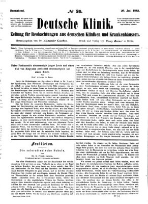 Deutsche Klinik Samstag 26. Juli 1862