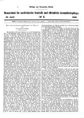 Deutsche Klinik Samstag 19. April 1862