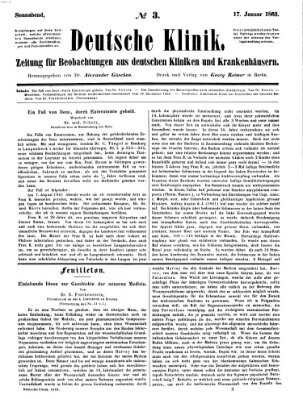 Deutsche Klinik Samstag 17. Januar 1863