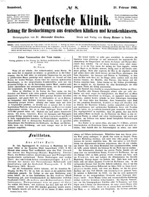 Deutsche Klinik Samstag 21. Februar 1863