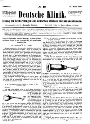 Deutsche Klinik Samstag 19. März 1864