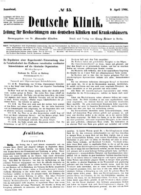 Deutsche Klinik Samstag 9. April 1864