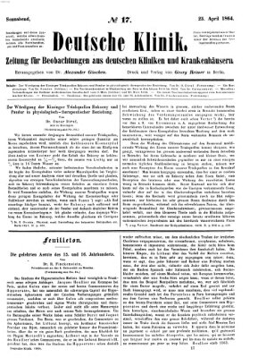 Deutsche Klinik Samstag 23. April 1864