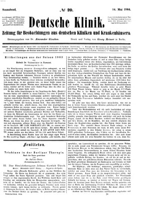 Deutsche Klinik Samstag 14. Mai 1864