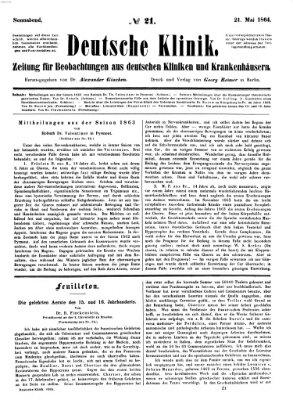 Deutsche Klinik Samstag 21. Mai 1864