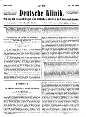 Deutsche Klinik Samstag 28. Mai 1864