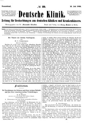 Deutsche Klinik Samstag 16. Juli 1864