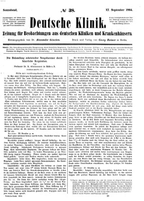 Deutsche Klinik Samstag 17. September 1864