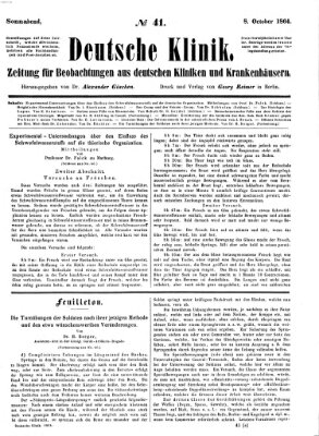 Deutsche Klinik Samstag 8. Oktober 1864