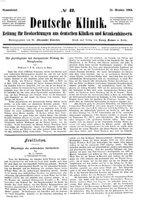 Deutsche Klinik Samstag 15. Oktober 1864