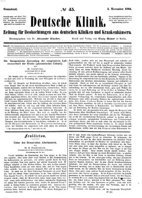 Deutsche Klinik Samstag 5. November 1864